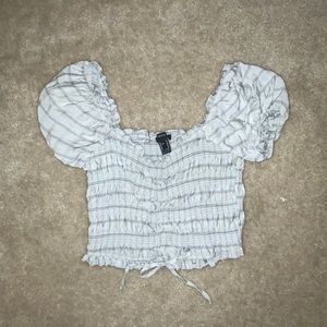 Ribbed Cropped Blouse